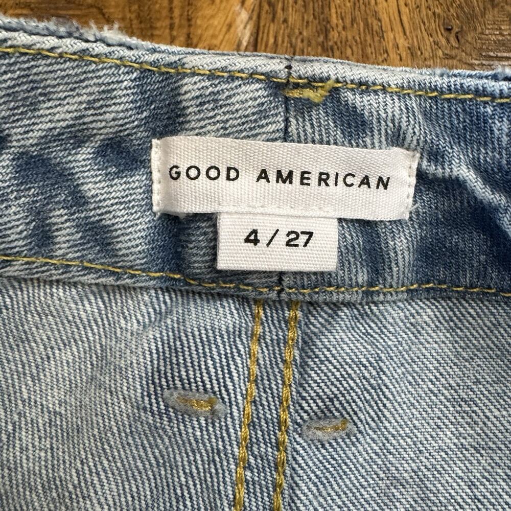 Good American 90'S Icon High Rise Straight Leg Light Wash Jeans GNIC999T Sz 4/27 - Picture 2 of 7